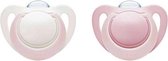 NUK 10736085 Fopspeen Genius Girl 18-36 maanden, 2 stuks - speciale zachte en flexibele soft zone