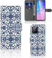 Telefoon Hoesje Geschikt voor Samsung S10 Lite Book Case Flower Blue