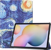 Tablet hoes geschikt voor Samsung Galaxy Tab S7 Plus (2020) - Tri-Fold Book Case - Sterrenhemel