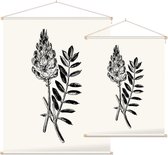 Esparcette zwart-wit (Sainfoin) - Foto op Textielposter - 120 x 160 cm