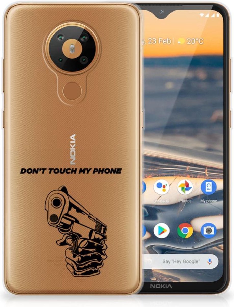 Nokia 5.3 Silicone-hoesje Gun Don't Touch My Phone