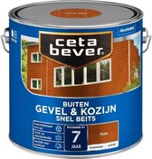 CetaBever Buiten Gevel & Kozijn Snel Beits - Zijdemat - Teak - 2,5 liter