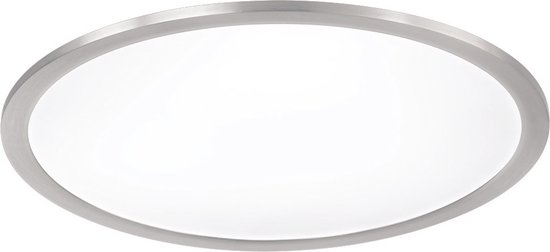 LED Plafondlamp - Plafondverlichting - Trion Povino - 26W - Warm Wit 3000K - Dimbaar - Rond - Mat Nikkel - Aluminium