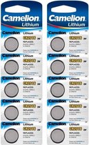 10x Lithium knoopcel batterijen CR2016 3V Camelion - Platte batterijen 10x stuks