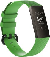 Siliconen Smartwatch bandje - Geschikt voor  Fitbit Charge 3 silicone band - groen - Maat: L - Horlogeband / Polsband / Armband