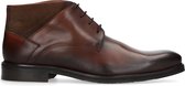 Manfield - Heren - Cognac leren veterboots - Maat 42