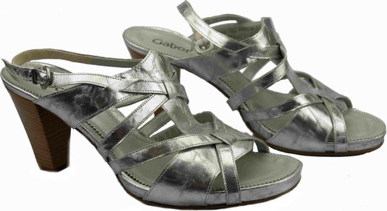 Gabor 61.790.64 dames sandaal - zilver - maat 38.5 | bol.com