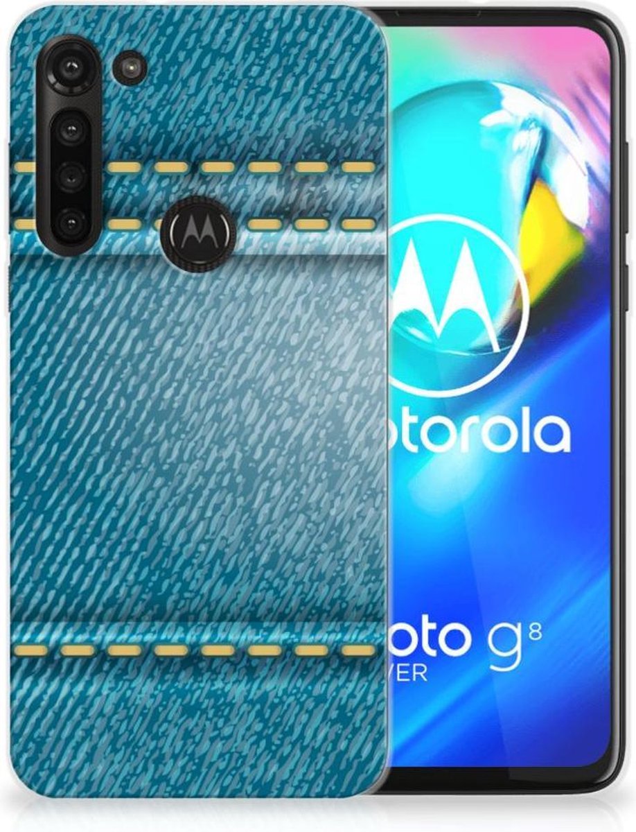 Back Cover voor Motorola Moto G8 Power Silicone Back Cover Jeans