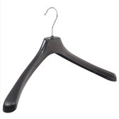 De Kledinghanger Gigant - 50 x Mantel / kostuumhanger kunststof zwart met schouderverbreding, 50 cm