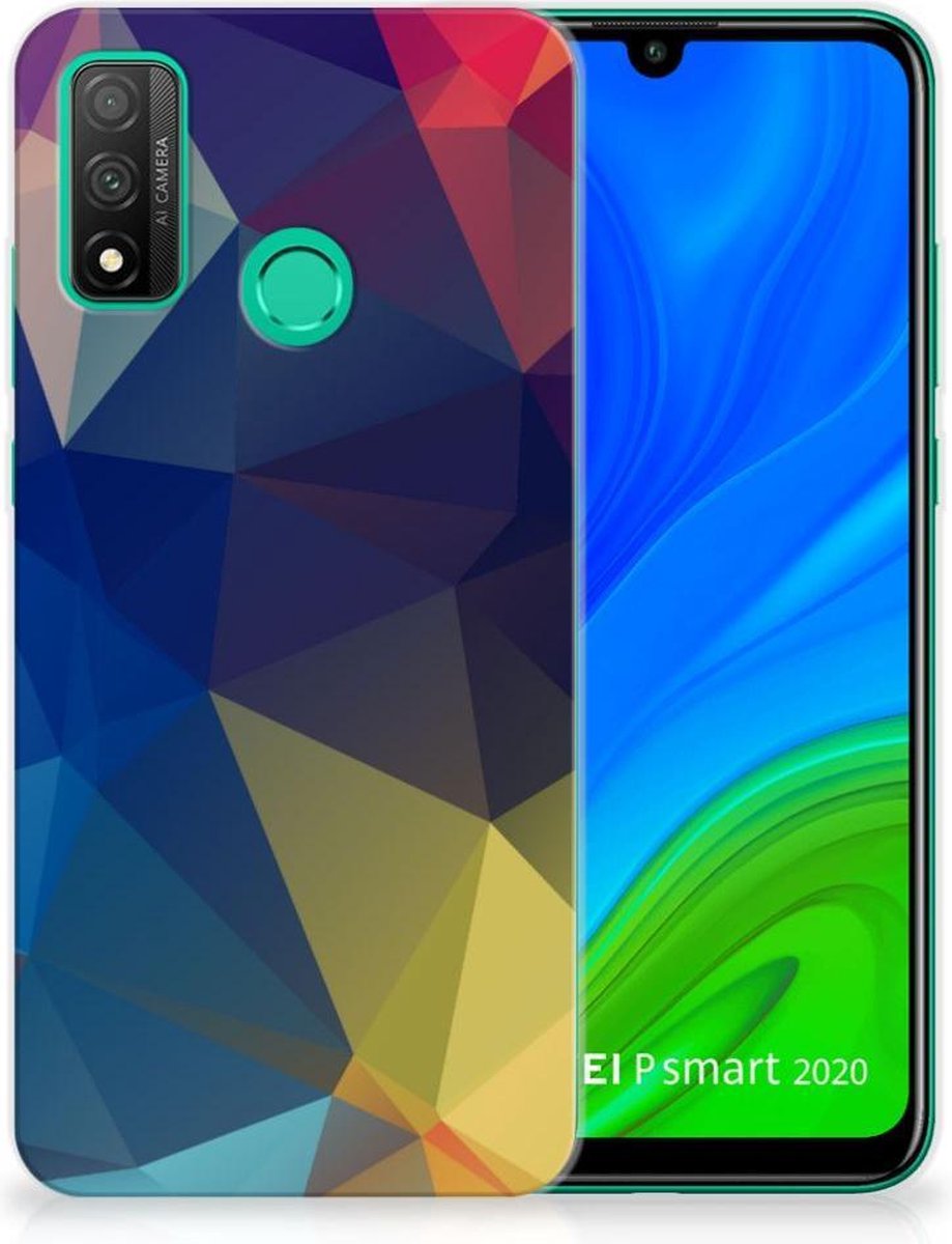 Huawei P Smart 2020 TPU Hoesje Polygon Dark