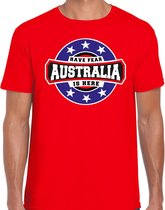 Have fear Australia is here / Australie supporter t-shirt rood voor heren M