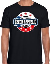 Have fear Czech republic is here t-shirt voor Tsjechie supporters zwart voor heren S