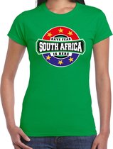 Have fear South Africa is here / Zuid Afrika supporter t-shirt groen voor dames XL