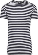 Urban Classics Heren Tshirt -M- Stripe Blauw/Wit