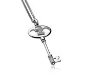 Zinzi zilveren hanger sleutel wit ZIH637