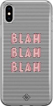 iPhone X/XS hoesje siliconen - Blah blah blah | Apple iPhone Xs case | TPU backcover transparant