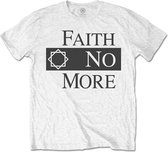 Faith No More - Classic Logo V.2. Heren T-shirt - M - Wit