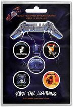 Metallica - Ride The Lightning Badge/button - Set van 5 - Multicolours