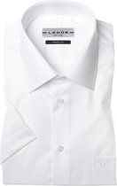 Ledeb Modern Fit overhemd korte mouw - wit - Strijkvrij - Boordmaat: 48