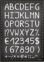 Educatieve poster (Forex) - Alfanumeriek zwart krijtbord - 50 x 70 cm (B2)