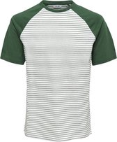 Contrasterend T-shirt groen