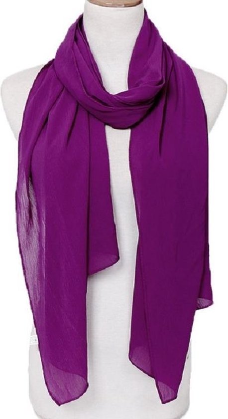 Let op type!! Vrouwen effen kleur natuurlijke vouwen chiffon omslagdoek  sjaal tulband ... | bol.com