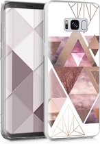 kwmobile telefoonhoesje voor Samsung Galaxy S8 - Hoesje voor smartphone in poederroze / roségoud / wit - Glory Driekhoeken design