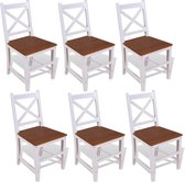 Eetkamerstoelen set 6 stuks Massief hout (Incl LW anti kras viltjes) - Eetkamer stoelen - Extra stoelen voor huiskamer - Dineerstoelen – Tafelstoelen