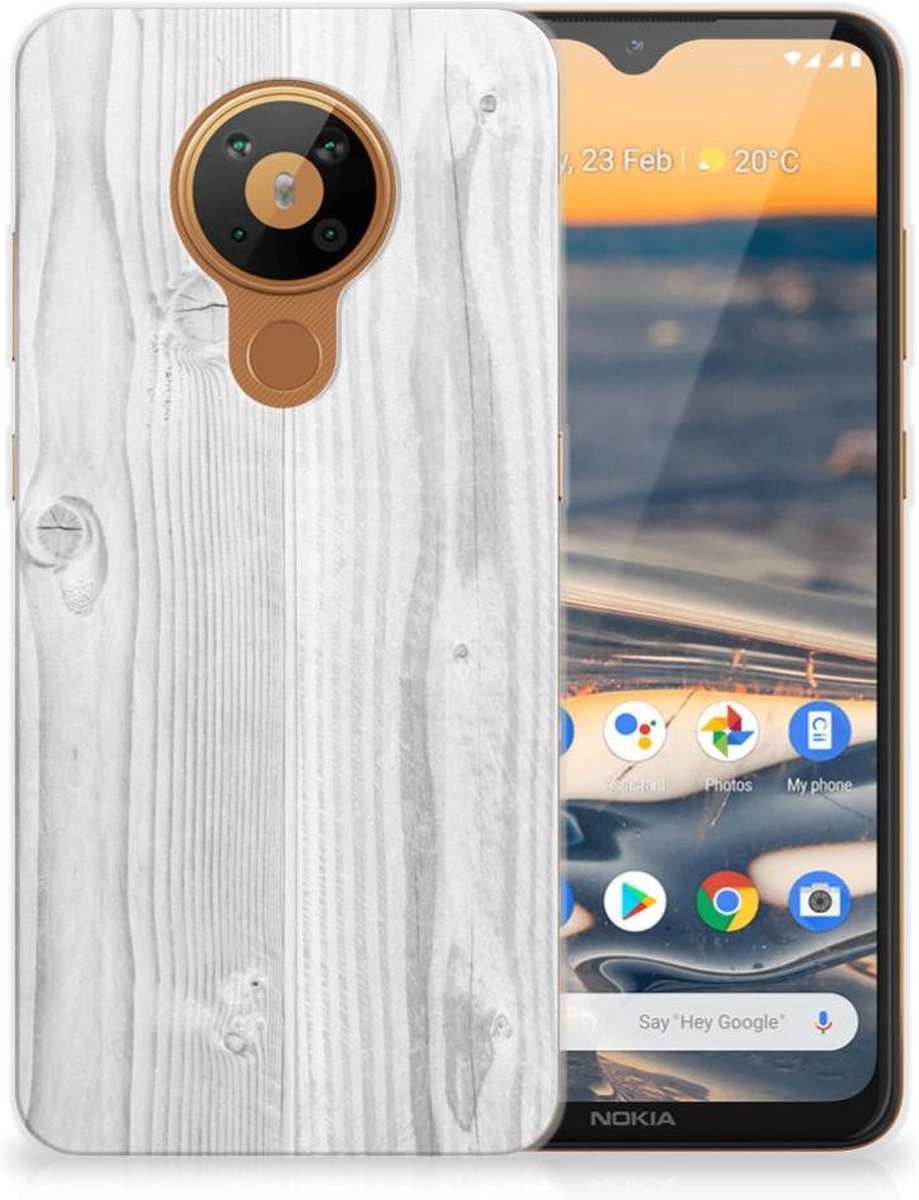 Nokia 5.3 Bumper Hoesje White Wood