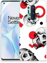 GSM Hoesje OnePlus 8 Pro TPU Bumper Skull Red
