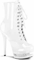 Pleaser Plateau Laarzen, Paaldans schoenen -41 Shoes- BLONDIE-R-1020 Paaldans schoenen Wit