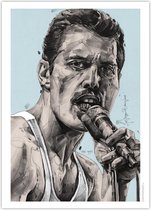 Poster - Freddie Mercury Queen - 70 X 50 Cm - Multicolor