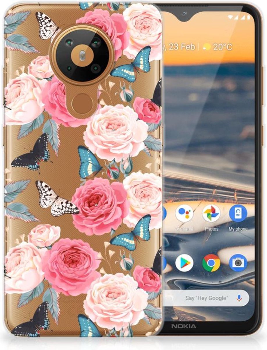 Nokia 5.3 TPU Case Butterfly Roses