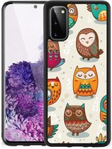 Telefoonhoesje Super als Cadeautjes voor Meisjes Samsung Galaxy S20 Telefoontas met Zwarte rand Vrolijke Uilen