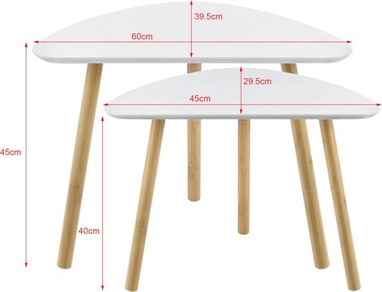 Mesa de centro Bongard ranurado redonda 45x60 cm Blanco [en.casa Mesa de centro Bongard ranurado redonda 45x60 cm Blanco [en.casa