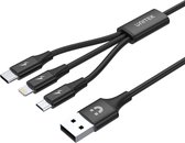 UNITEK C14049BK USB-kabel 1,2 m USB 2.0 USB C Micro-USB B/Lightning Zwart