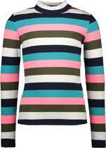 B-Nosy Meisjes t-shirts & polos B-Nosy Girls collar with multi color rib y Big multi color stri 92