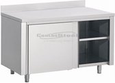 Professionele Werktafel | Schuifdeuren Rand | 180cm | RVS | Combisteel | 7452.3095 | Horeca