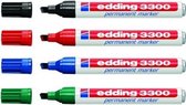 Edding 3300 - permanentmarker - met schuine punt - assorti - set 4 stuks