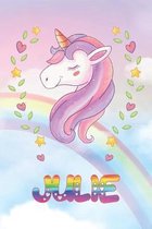Julie: Julie Unicorn Notebook Rainbow Journal 6x9 Personalized Customized Gift For Someones Surname Or First Name is Julie
