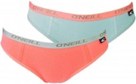 O'Neill Women Hipster Plain 2-pack, 801042, Salmon/Lily pad, Maat XL