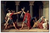 De eed van de Horatii, Jacques-Louis David - Foto op Akoestisch paneel - 120 x 80 cm