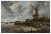 De molen bij Wijk bij Duurstede, Jacob van Ruisdael - Foto op Akoestisch paneel - 120 x 80 cm