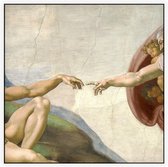 Schepping van Adam, Michelangelo Buonarroti - Foto op Akoestisch paneel - 80 x 80 cm