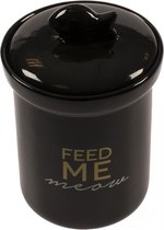Duvo+ Koekjespot stone feed me meow Zwart 15x15x24cm - 2000ml