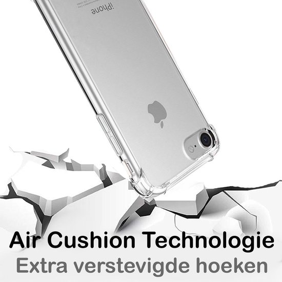 Transparante hoes met verstevigde hoeken voor iPhone SE 2020, beschermt tegen vallen op harde ondergrond.