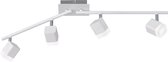 LED Plafondspot - Trion Ribon - 16W - Warm Wit 3000K - 4-lichts - Rechthoek - Mat Wit - Aluminium - BSE