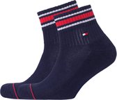Tommy Hilfiger Iconic Quarter Socks (2-pack) - heren sneaker sportsokken katoen - donkerblauw - Maat: 39-42