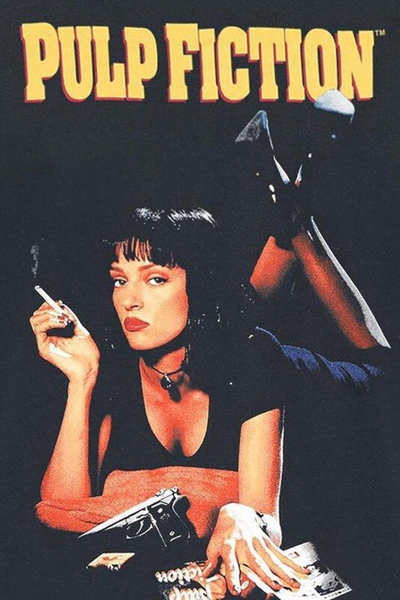 Pulp Fiction shirt Original Filmposter maat S Valt Klein!