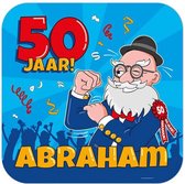 huldeschild - deurbord - 50 jaar ! ABRAHAM - CARTOON - 50 X 50 CM